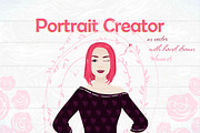 Female portrait creator (vector+PSD), a Healthcare Illustration by Gluiki (Thumbnail 1 of 3)