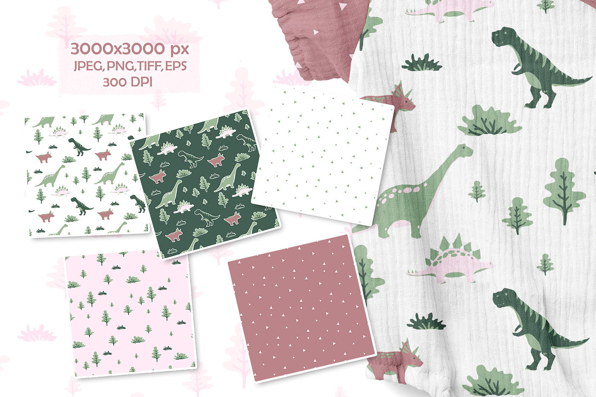 Dinosaurs: Kids Collection, a Pattern Graphic by YULIYA MART DESIGN (Photo 3 of 7)