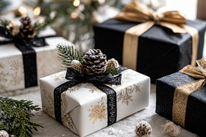 Holiday gift arrangement with decor, a Photo by Beautiful things