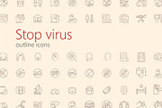 Stop virus outline iconset, an Outline Icon by LAFS (Thumbnail 1 of 4)