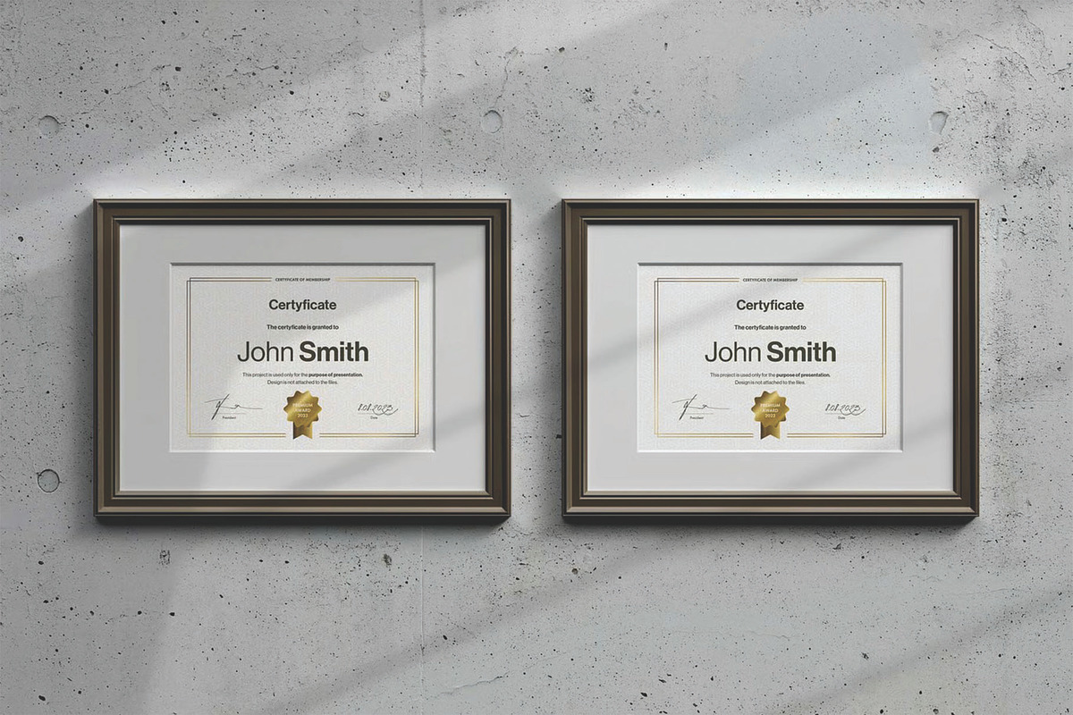A4 Passe Partout Certificate Mockup, an Advertising Mockup by DesignRushMarket (Photo 8 of 13)