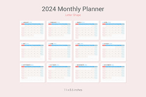 2024 Simple Calendar Sunday