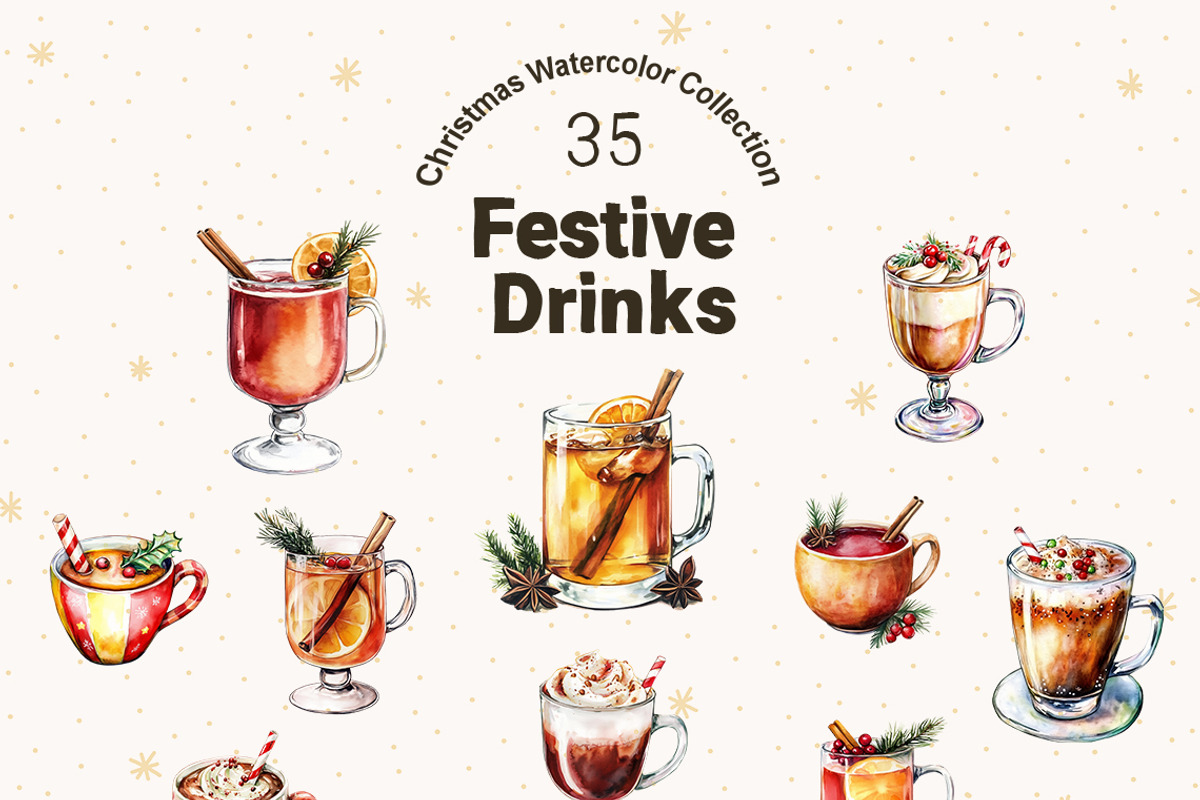 Christmas Watercolor Clipart Collect, a Graphic by IrenKlm (Photo 2 of 11)