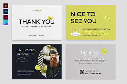 Modern Thank You Card Template, a Card Template by BrandPacks