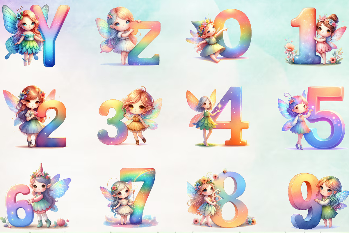 Cute Fairy Alphabet Clipart PNG, a Work Illustration by Craft Nest (Photo 4 of 4)