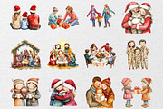 Christmas Family Clipart, an Illustration by DreamCafeArt (Thumbnail 3 of 5)