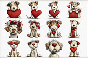 Whimsical Valentine Dog Clipart, an Illustration by Sublimation Artist (Thumbnail 3 of 6)