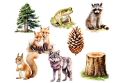 Woodland Animals Clipart Bundle, an Animal Illustration by Mash Mash Stickers (Thumbnail 5 of 9)