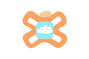 Dummy Pacifier Baby Cartoon Vector