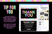 Pastel Neon Thank You Card, a Card Template by SunshineStudioBoutique (Thumbnail 5 of 10)