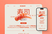 Sushi Restaurant Figma Landing Page, a Landing Page Template by Supanium Studio (Thumbnail 1 of 5)