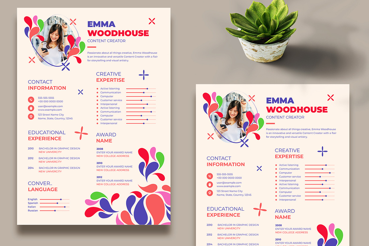 Abstract Resume Template, a Resume Template by MightyDesign (Photo 2 of 5)
