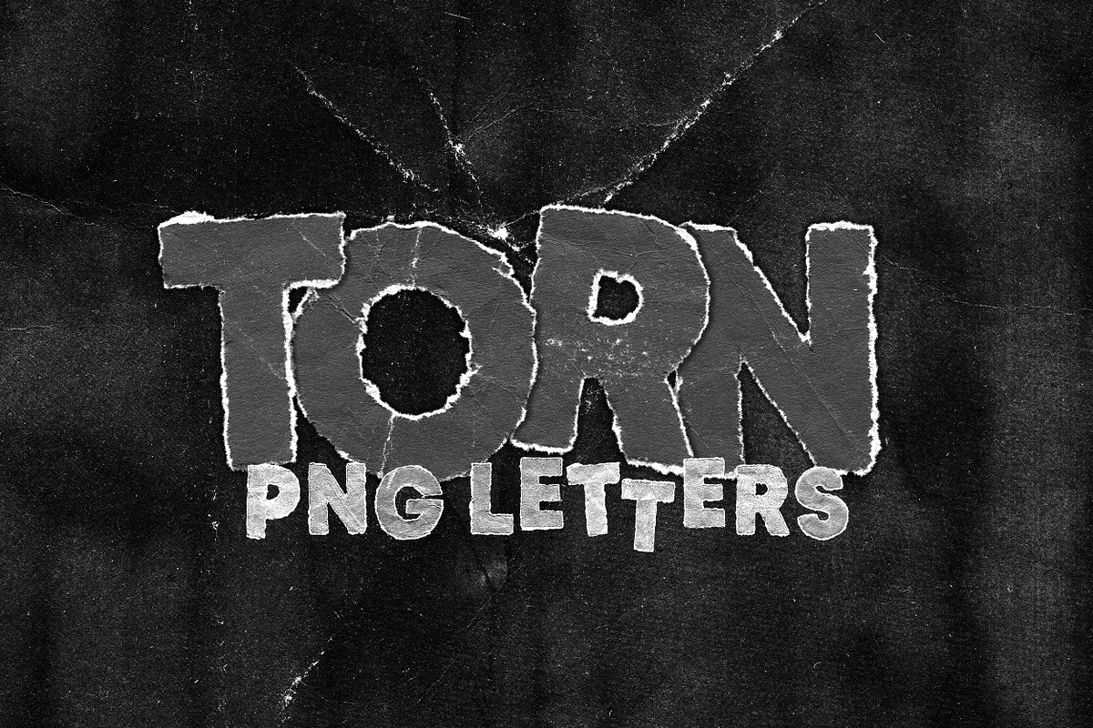 TORN PNG LETTERS PACK for Halloween, an Object Graphic by BORT GRAPHIC (Photo 1 of 11)