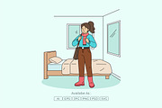 Woman Getting Ready for Office, a Person Illustration by Partikusi Design (Thumbnail 2 of 3)