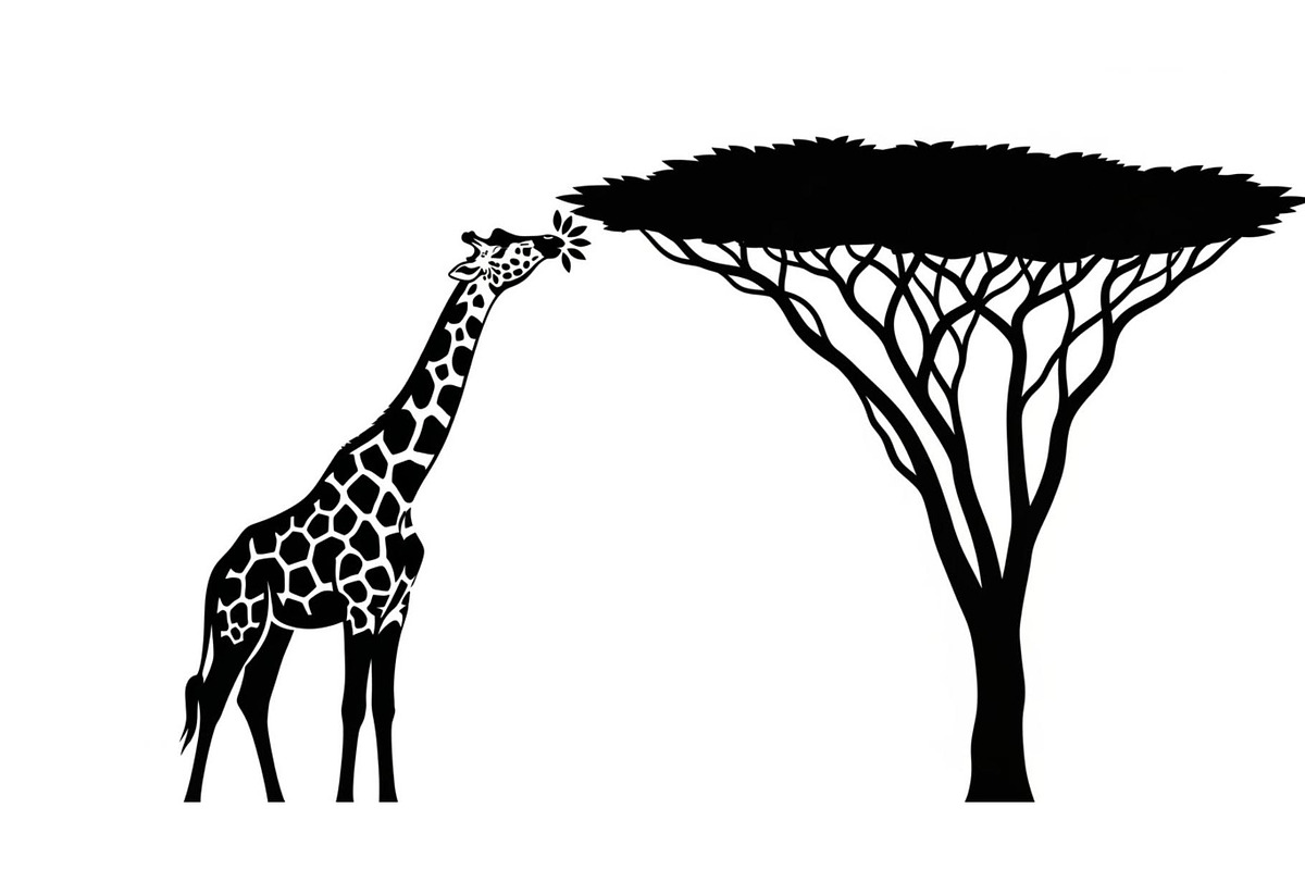 Giraffe Safari Silhouette Vector Bun, an Illustration by Designer_Momina (Photo 34 of 51)