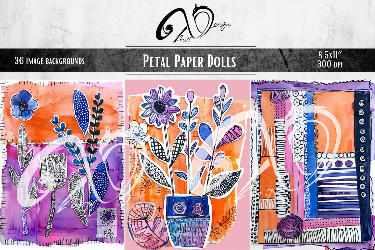 Petal Paper Dolls: Artsy Paper Dolls, a Person Illustration by NiiiNArt (Photo 7 of 7)