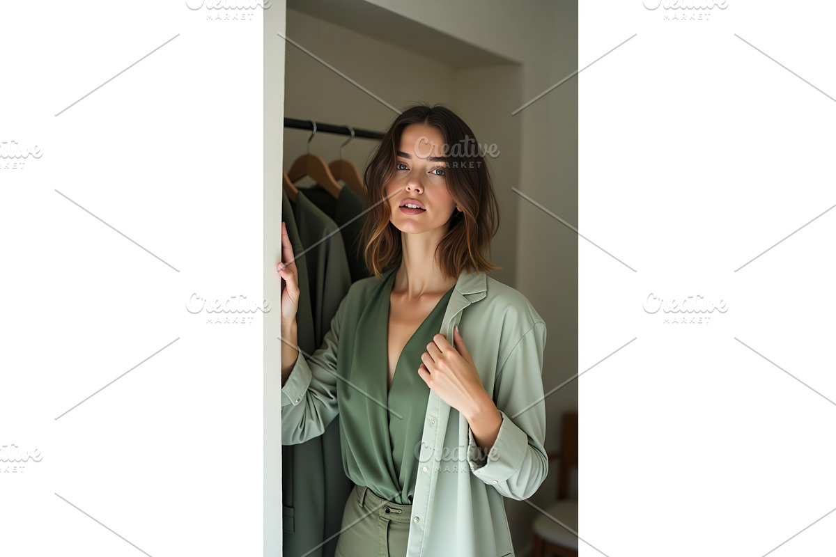 Stylish woman in green outfit, an Illustration by tilialucida
