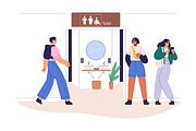 People using public toilets, WC set, a Person Illustration by Good Studio (Thumbnail 2 of 7)
