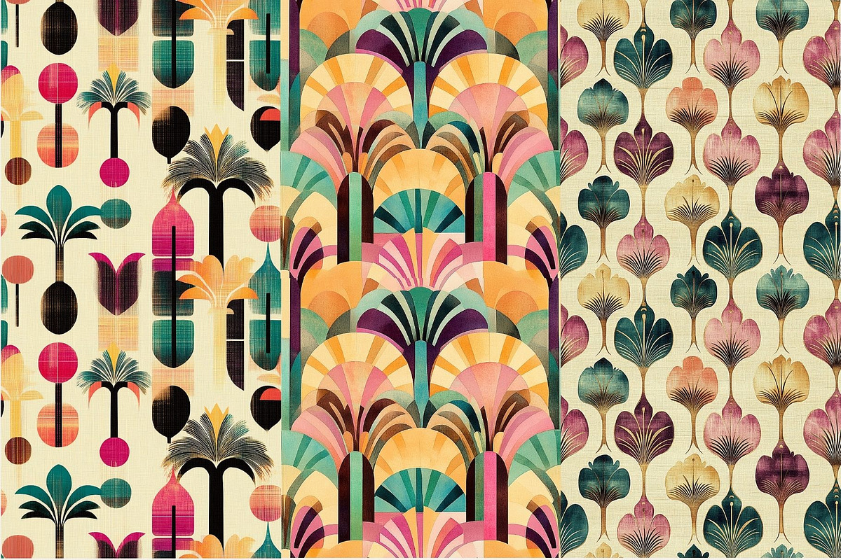12 Sunset Deco Seamless Patterns, a Pattern Graphic by Inknfolly (Photo 3 of 7)