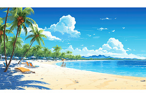 sand scene summer background ai, a Nature Photo by pikepicture