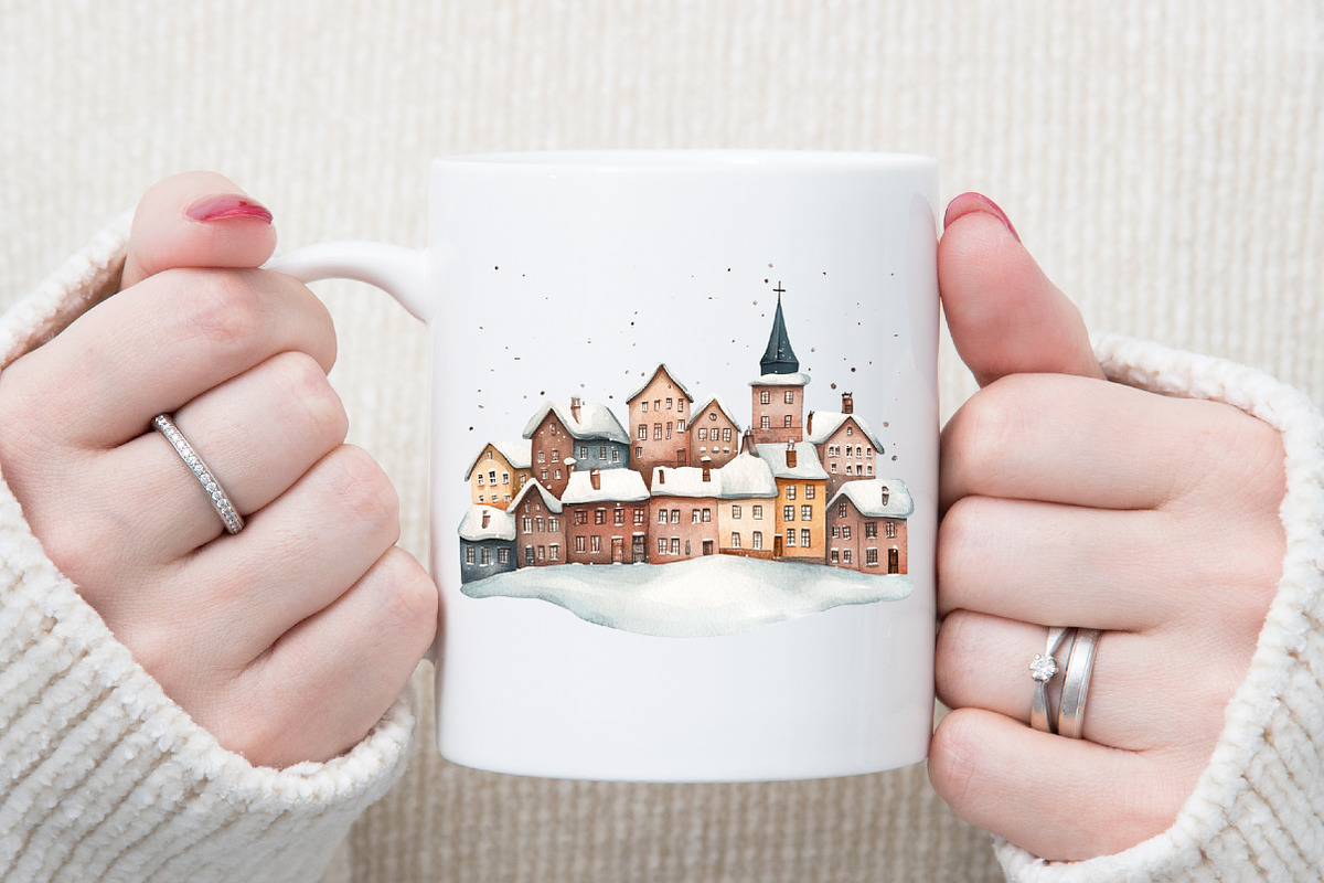 Little Town Winter Compositions PNG, an Illustration by Sublimation Artist (Photo 5 of 6)