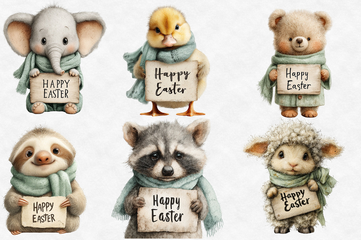 Easter Animals Clipart, an Illustration by Designworld (Photo 3 of 6)