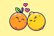 Cute Orange And Lemon Couple Fruit, a Food Illustration by Catalyst Labs (Thumbnail 2 of 3)