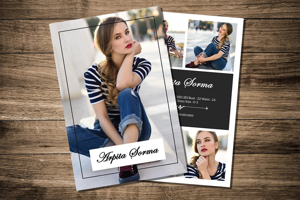 Model Comp Card Template, a Card Template by Template Shop (Photo 2 of 5)