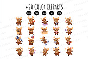 Moose Christmas Clipart Set, an Animal Illustration by Palau (Thumbnail 8 of 10)