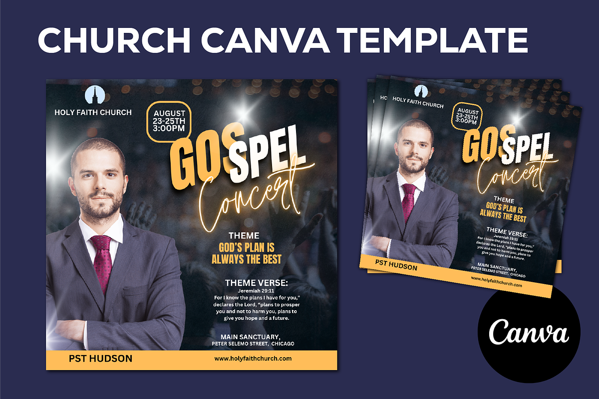 Church Flyer Canva Template, a Social Media Template by Sipi_Graphics (Photo 1 of 3)