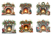 Christmas Fireplace Clipart, an Illustration by SinaCreation (Thumbnail 4 of 7)