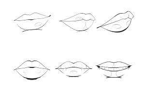 Lips Mouths Set 2 Procreate Brush