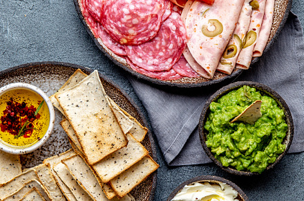 Antipasto meat platter chips and stock photo containing antipasto and meat, a Food & Drink Photo by LARISA BLINOVA