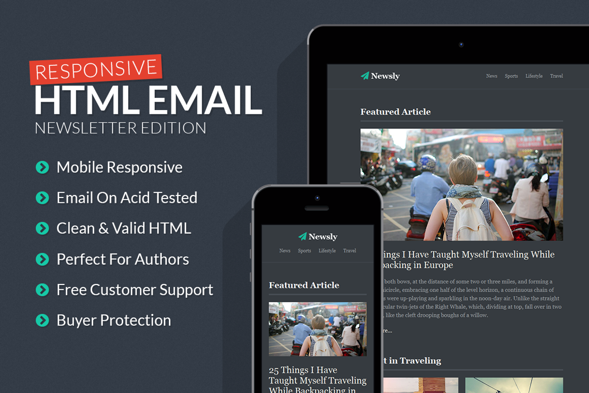 Newsletter Responsive Email Template, a HTML Template by Creativenauts (Photo 4 of 4)