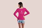Long Sleeve Woman T-Shirt MockUp, a Shirt Mockup by PSD Market (Thumbnail 8 of 11)