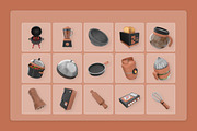 Kitchen Interior 3D Icon Set, a Work Illustration by twinstd (Thumbnail 6 of 6)