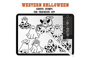 Western Halloween Procreate Stamps