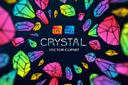 Crystals neon vector clipart, an Illustration by Brandianna (Thumbnail 1 of 7)