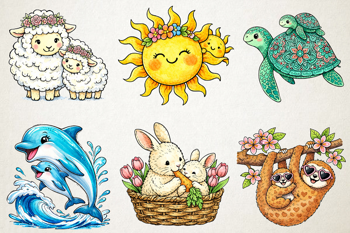 Mom & Baby Mother's Day Clipart PNG, an Illustration by RobertsArt (Photo 3 of 5)