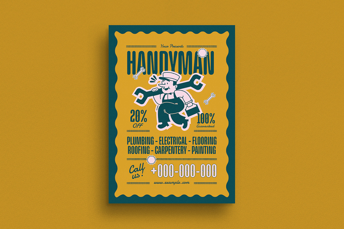 Retro Handyman Service Flyer, a Flyer Template by Guuver (Photo 1 of 3)