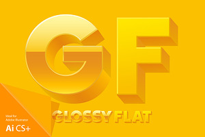 Vector alphabet of simple 3d letters