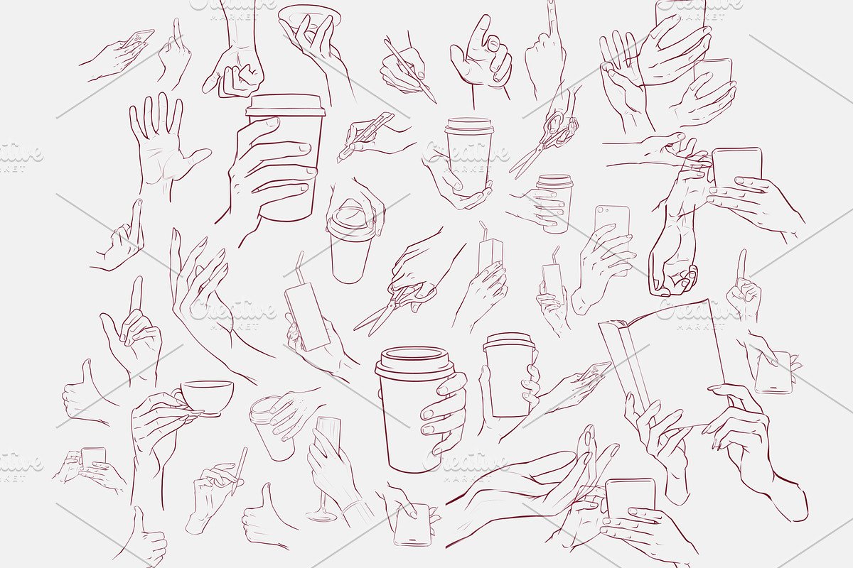 Procreate Hand Stamps Brushes, a Brush Add-On by Procreate Market (Photo 2 of 3)