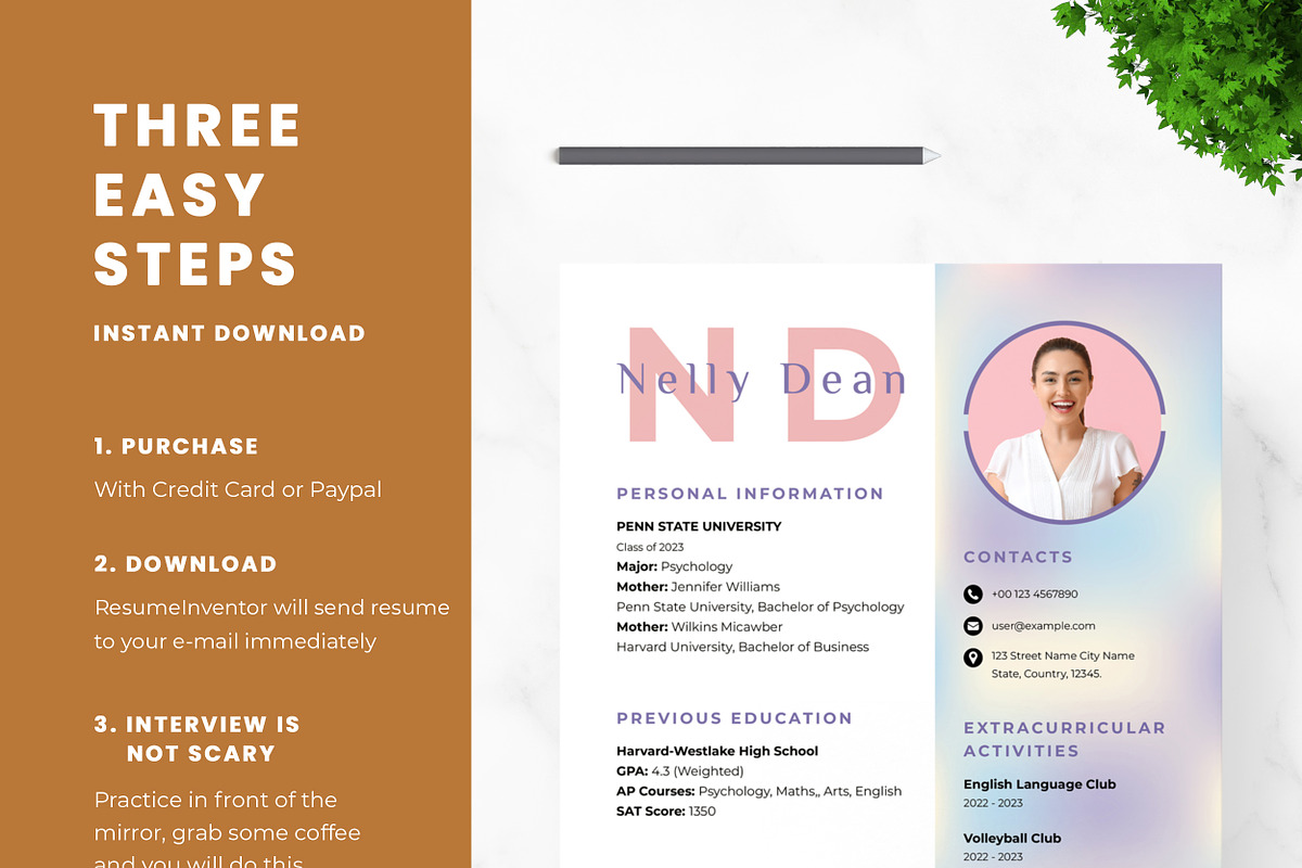 Sorority Rush Resume Template, a Resume Template by ResumeInventor (Photo 8 of 8)