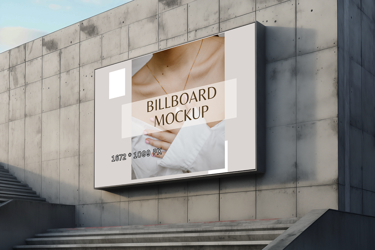 Stairs Billboard Mockup Template, an Advertising Mockup by GearShift (Photo 4 of 4)
