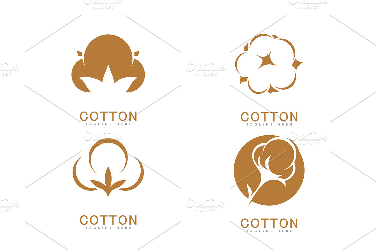 Cotton logo vector template design, a Branding & Logo Template by T.Vooka