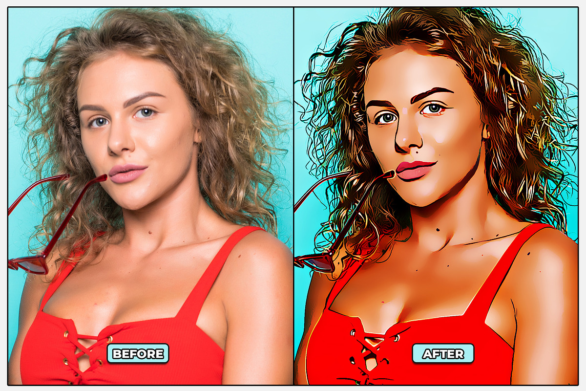 Vector Cartoon Photoshop Action, an Action Add-On by msartworks (Photo 3 of 9)