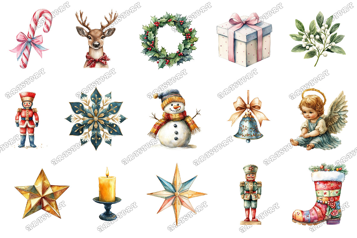 Happy Holidays Christmas Clipart, an Illustration by designcity5 (Photo 3 of 5)