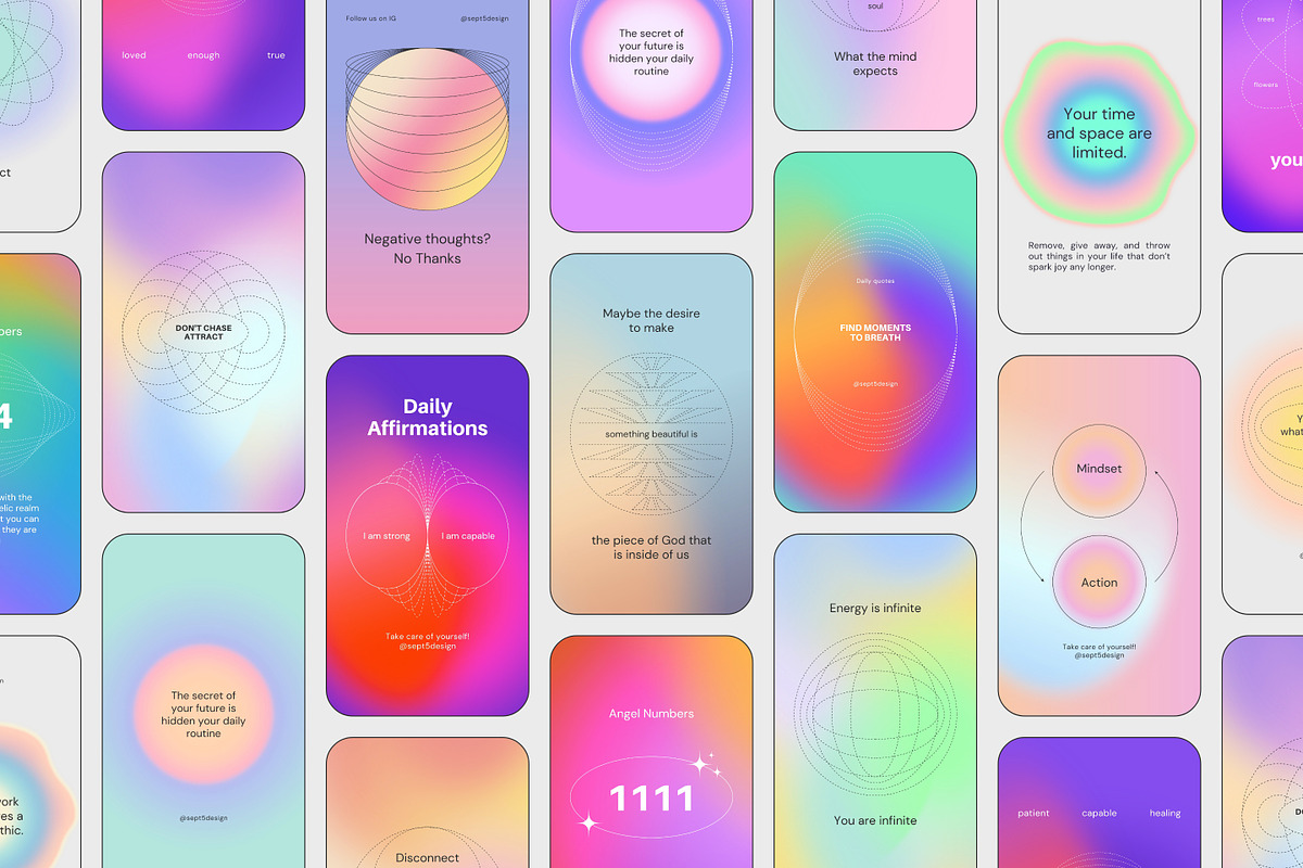 CANVA Aura Gradient Quotes BUNDLE, a Social Media Template by September 5th (Photo 2 of 21)