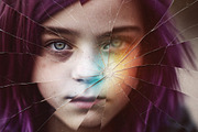 Shattered Glass Portrait Photo Effec, a Brushes & More by studiogstock (Thumbnail 1 of 2)