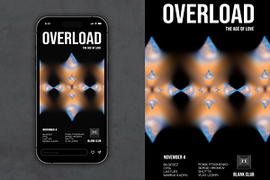 Techno/house party flyer template
